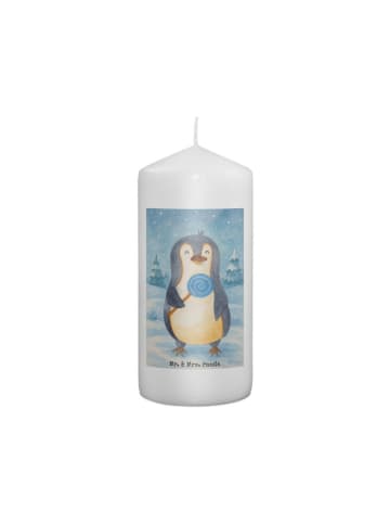 Mr. & Mrs. Panda Kerze Pinguin Lolli Design ohne Spruch in Weiß