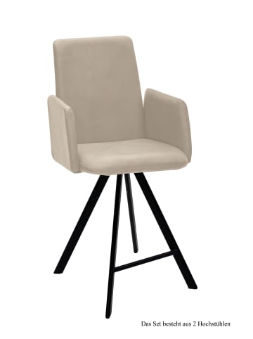 58 aufm Kessel THEKENSTUHL (2er-Set) Deerdre 52x109x60 Schwarz/Natur