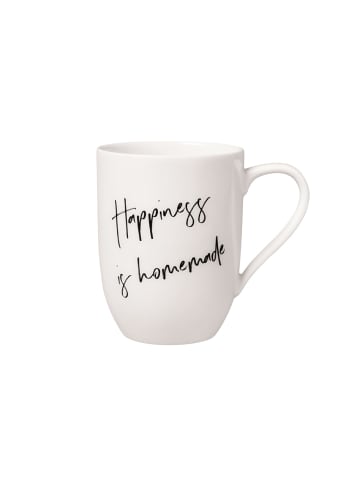 Becher mit Henkel 'Happiness is Homemade' Statement in Weiß 290 ml