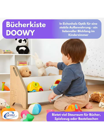 Mein-Regal Bücherbox DOOWY Bücherregal 2 Fächer 61 x 24 x 34 cm in Natur/Weiß