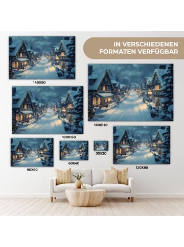 MuchoWow Leinwand Bilder Dunkelblau