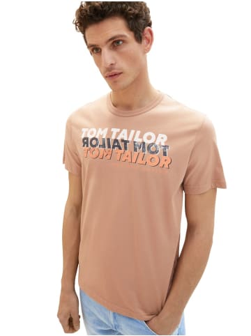 Tom Tailor T-Shirt WORDING LOGO in Braun