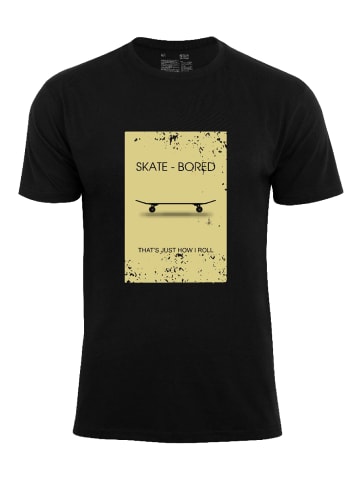 Cotton Prime® T-Shirt Skateboards "Skate-Bored" in Schwarz