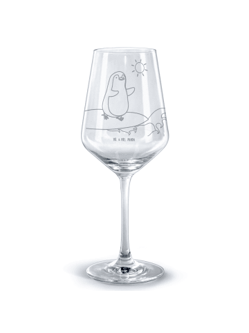 Mr. & Mrs. Panda Weinglas Pinguin Surfer ohne Spruch in Transparent