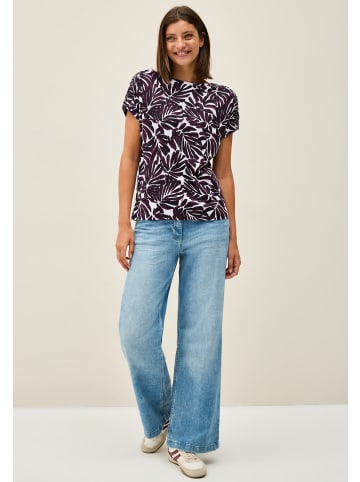 Cecil 'Print-Shirt mit Knopfdetail' Rot