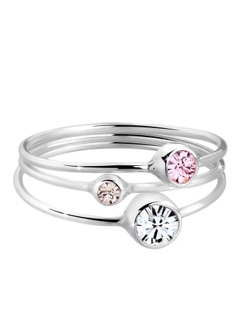 Elli Ring 925 Sterling Silber Ring Set in Bunt