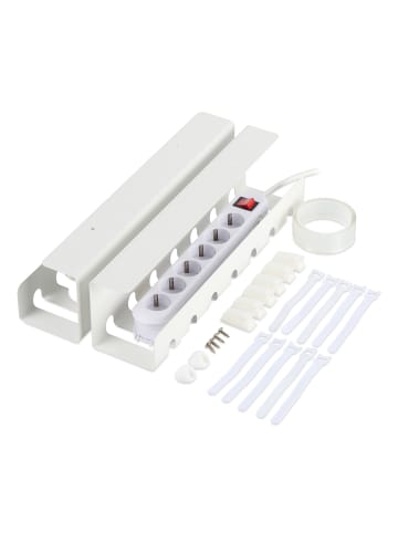 relaxdays 2x Kabelkanal in Weiß - (B)43 x (H)10 x (T)10 cm