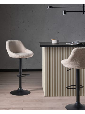 Beliani Drehhocker MEDULIN in Beige/Schwarz - (W) 47 x (H) 83 x (L) 39 cm