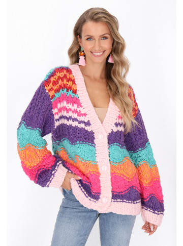 IZIA Cardigan in pink multicolor
