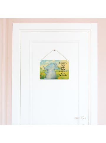 Mr. & Mrs. Panda Wandbild Holz Elefant Seifenblasen Design mit S... in Weiß