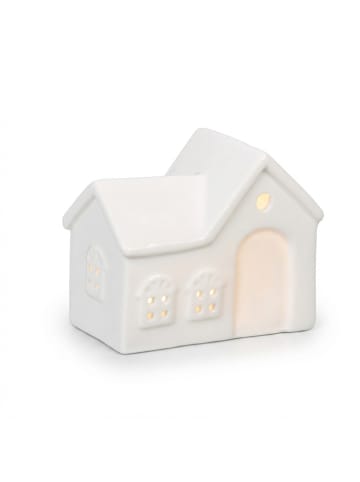 relaxdays Teelichthaus in Weiß - (B)11 x (H)9 x (T)6 cm
