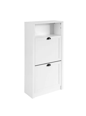 Schuhschrank in Reinweiß - (W) 24 x (H) 110 x (L) 60 cm