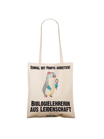 Mr. & Mrs. Panda Shopping Tasche Biologielehrerin Leidenschaft m... in Creme