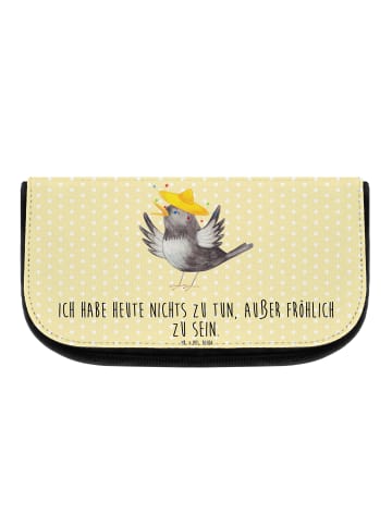 Mr. & Mrs. Panda Kulturbeutel Rabe Sombrero mit Spruch in Gelb Pastell