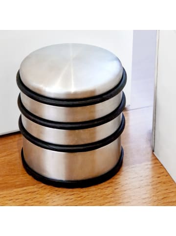 relaxdays 12 x Türstopper in Silber - (H)7,5 x Ø7 cm