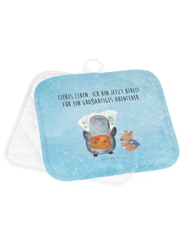 Mr. & Mrs. Panda Topflappen Pinguin & Maus Wanderer mit Spruch in Eisblau