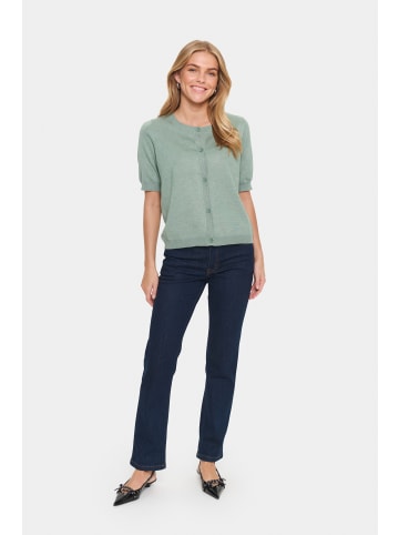 SAINT TROPEZ Strickjacke MilaSZ Gerade Passform in Green Bay Melange