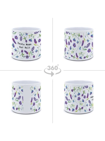 Mr. & Mrs. Panda Pflanzenkübel groß Beste Mama der Welt mit Spruch in Weiß