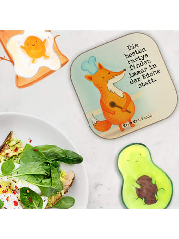 Mr. & Mrs. Panda gläseruntersetzer Fuchs Koch Design mit Spruch in Weiß