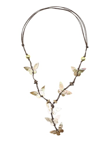 collezione alessandro Kurze Kette " Butterfly " in braun