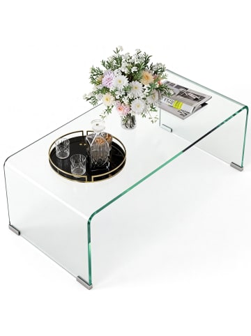 HOMCOM Couchtisch-80L x 45B x 35H cm-Transparent