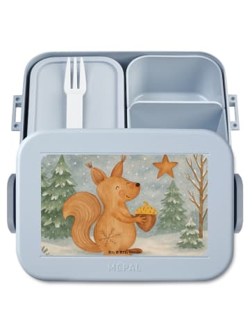 Mr. & Mrs. Panda Bento Box Eichhörnchen Weihnachten Design ohne ... in Blau Pastell