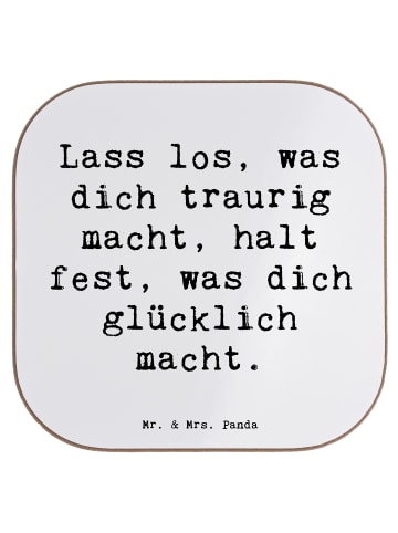 Mr. & Mrs. Panda Untersetzer Glas Spruch Verluste betrauern und ... in Weiß