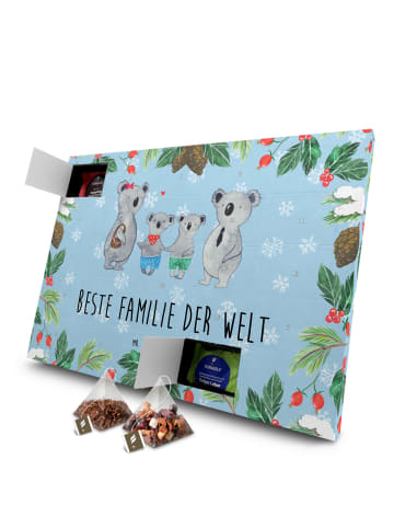 Mr. & Mrs. Panda Advents-Teekalender Koala Familie zwei mit Spruch in Eisblau
