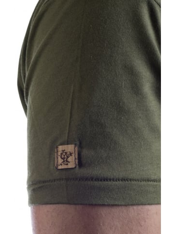 Life-Tree Rundhals T-Shirt für Herren in grün