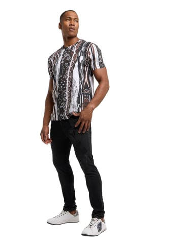 Carlo Colucci T-Shirt Dini in Schwarz / Grau