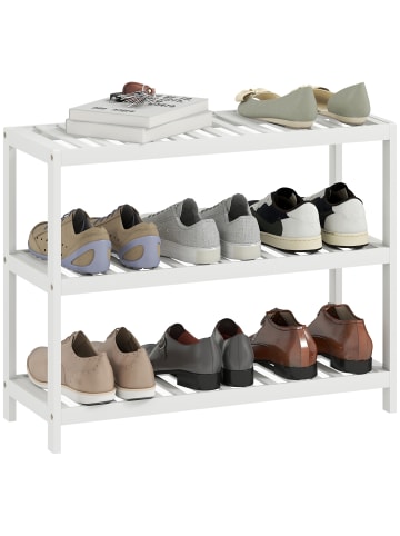 HOMCOM Schuhregal-70L x 26B x 55H cm-Weiß