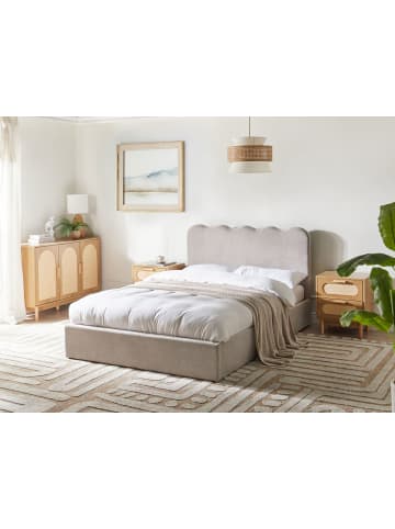 Beliani 2-tlg Doppelbett NANTERRE in Beige/Grau