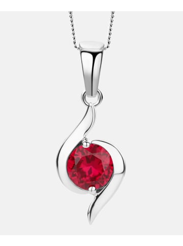 Diamant L'éternel Halskette mit Anhänger aus 375 Weißgold mit Rubin