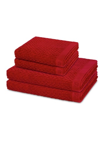 Ross 2 X Handtuch 2 X Duschtuch im Set Harmony in Kirsche