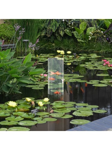 relaxdays Fischsäule in Transparent/ Grau