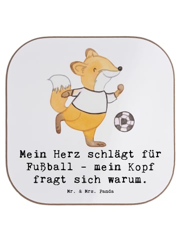 Mr. & Mrs. Panda Design Untersetzer Fußball Liebe mit Spruch in Weiß