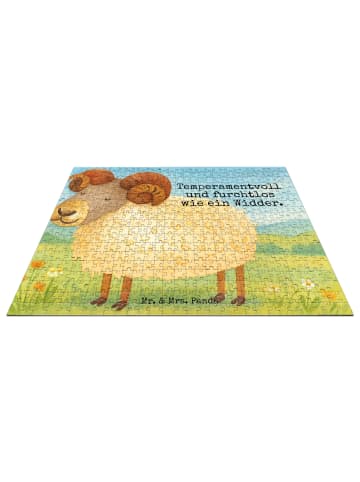 Mr. & Mrs. Panda Puzzle Sternzeichen Widder Design mit Spruch in Weiß