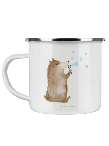 Mr. & Mrs. Panda Emaille Tasse Bär Seifenblasen ohne Spruch in Weiß
