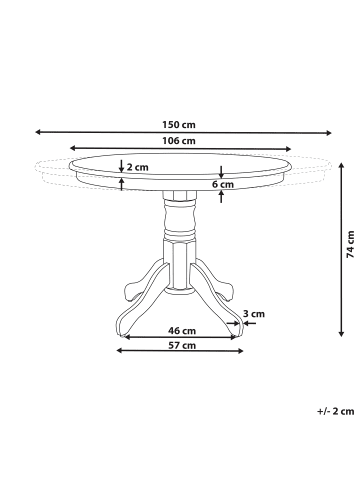 Beliani Esszimmertisch AKRON in Schwarz - (W) 106 x (H) 74 x (L) 106 cm