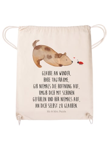 Mr. & Mrs. Panda Sportrucksack Hund Marienkäfer mit Spruch in Creme
