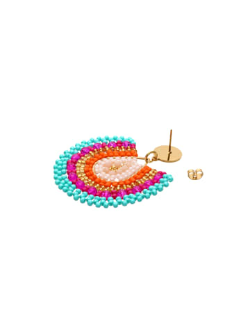 IZIA Women Earrings in Orange Multicolor