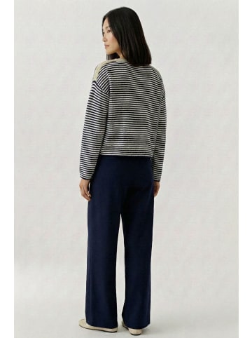 Oui Pullover in dk blue white