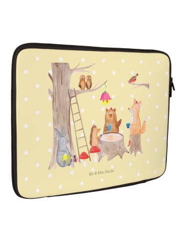Mr. & Mrs. Panda Laptoptasche Waldtiere Picknick ohne Spruch in Gelb Pastell