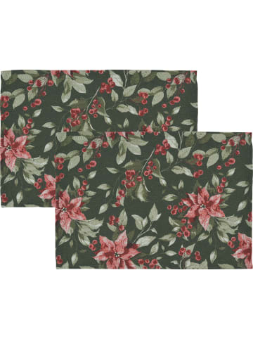 Sander Jacquard Tischset 2er-Pack Jolie in grün-rot