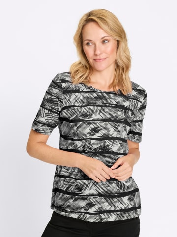 Sieh an! Kurzarm-Shirt in schwarz-ecru-bedruckt