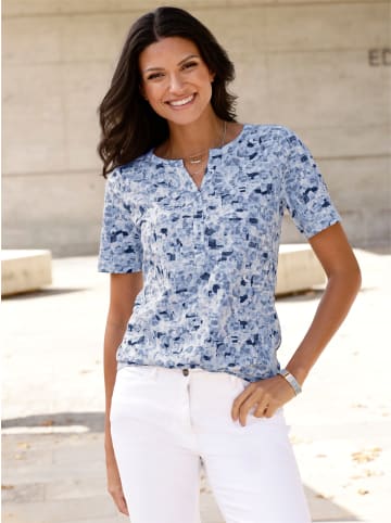 Sieh an! Kurzarmshirt in hellblau-bleu-bedruckt