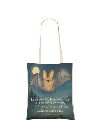 Mr. & Mrs. Panda Tote Bag Fledermaus Flügel Design mit Spruch in Weiß