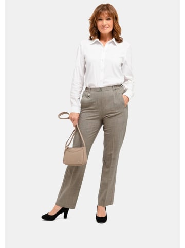 GOLDNER Kurzgröße: Trevira-Schurwollschlupfhose MARTHA in taupe / melange