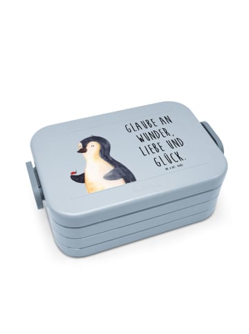 Mr. & Mrs. Panda Bento Box Pinguin Marienkäfer Motiv mit Spruch in Blau Pastell