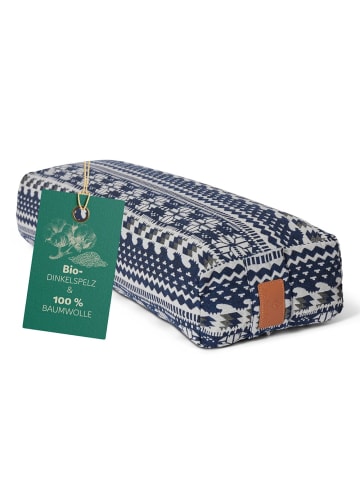 DoYourFitness Yoga-Bolster Paravati gefüllt Dinkelspelz blau/weiß eckig Style 1 Blau